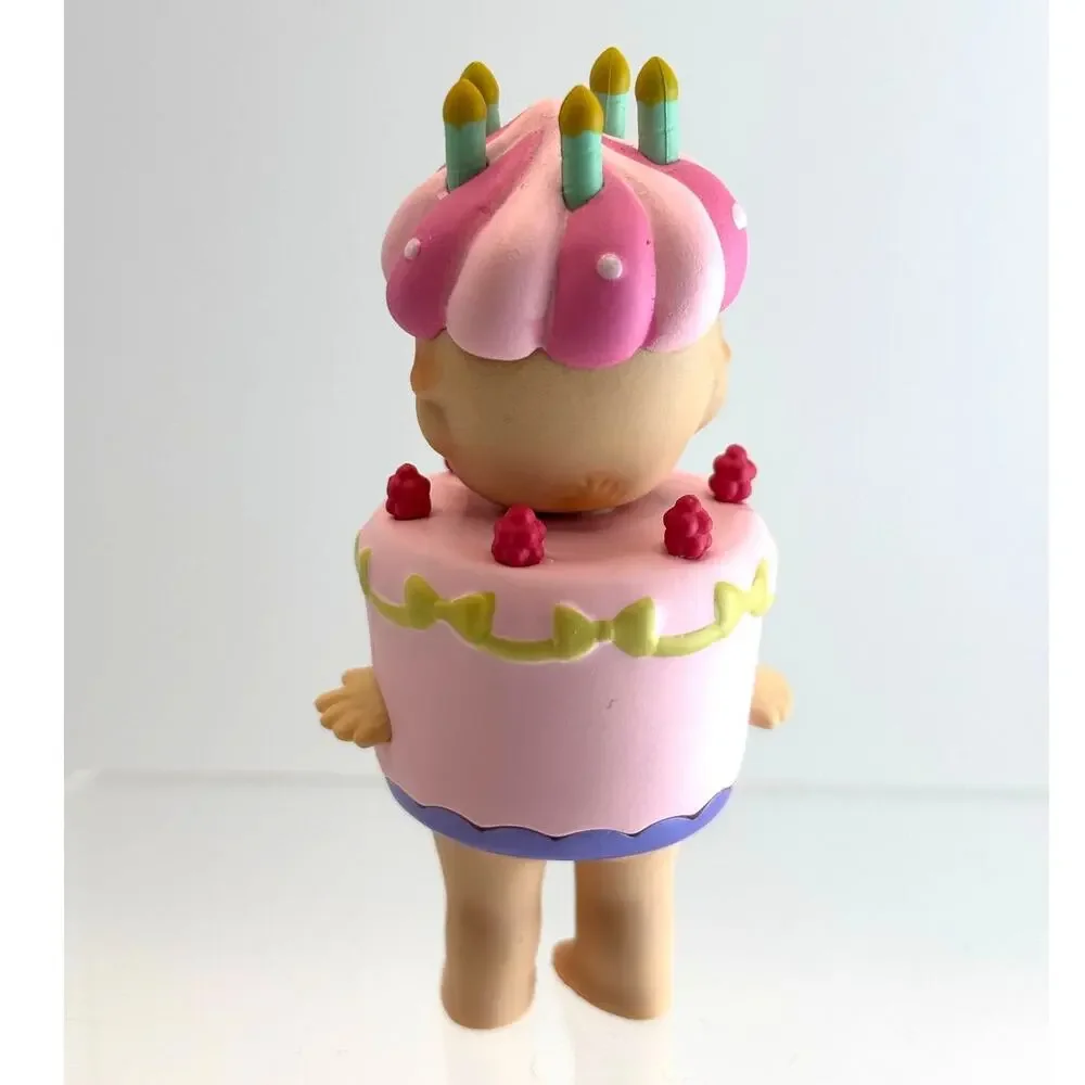 New Kewpie/Angel Mini Figure, Raspberry Pink Birthday Cake, Open Blind Box